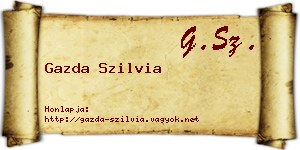 Gazda Szilvia névjegykártya